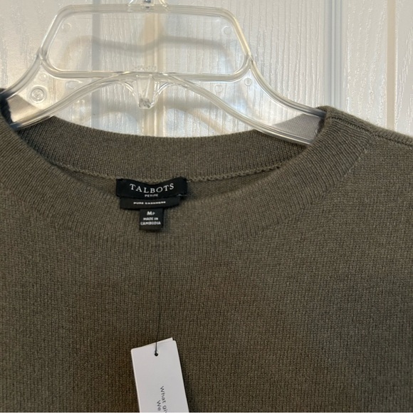 Talbots AUDREY CASHMERE SWEATER in BURNT OLIVE Size MP - Picture 5 of 7